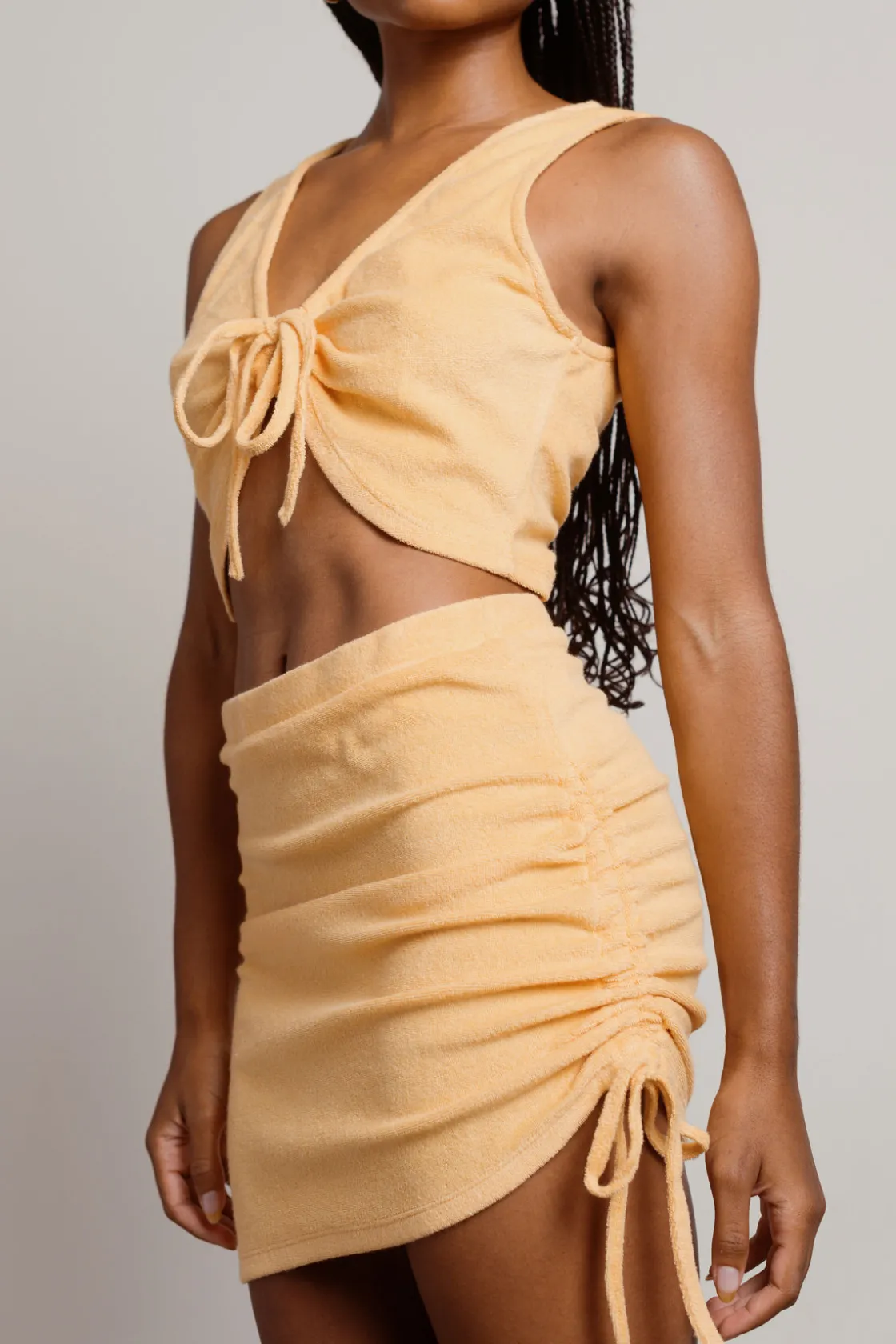 Tobi Summer Rays French Terry Crop Top And Mini Skirt Set -