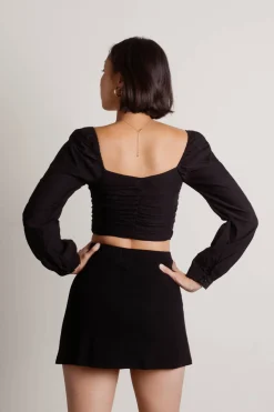 Tobi Sun Up Crop Top - Black