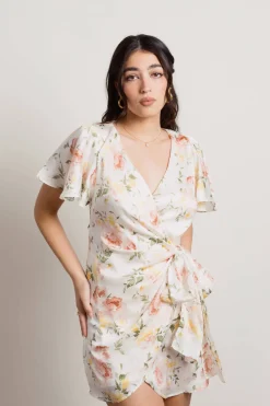 Tobi Sunkissed Floral Wrap Mini Dress -