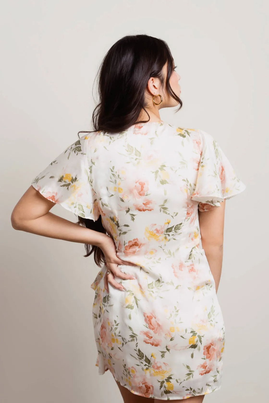Tobi Sunkissed Floral Wrap Mini Dress -