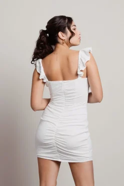 Tobi Sunny Days Ruffled Sleeve Bodycon Mini Dress -