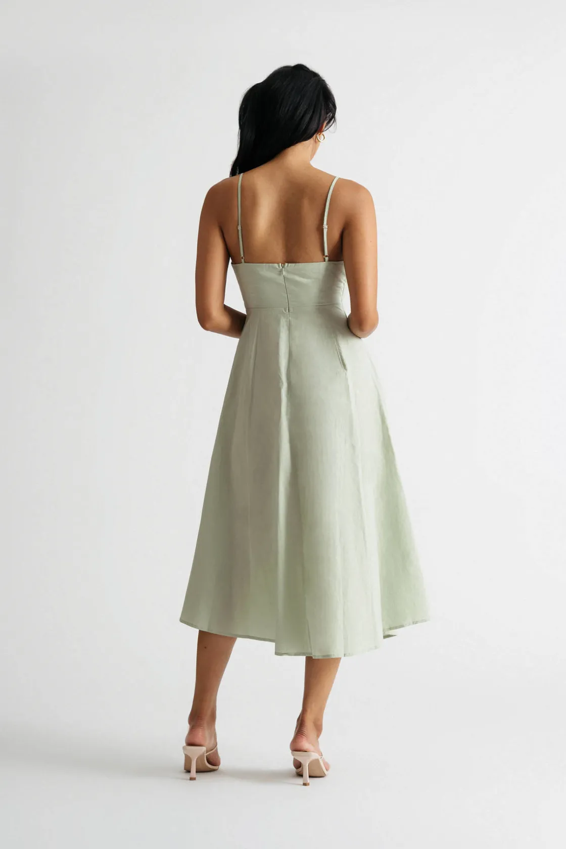 Tobi Sunny Rays Adjustable Front Bow Cutout Midi Dress