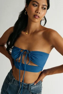 Tobi Surprise Me Crop Top - Cobalt Blue