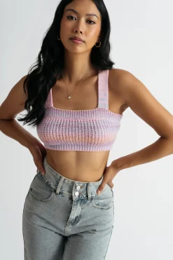Tobi Sweet Pie Crop Top - Lavender Multi