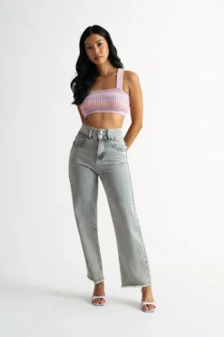 Tobi Sweet Pie Crop Top - Lavender Multi