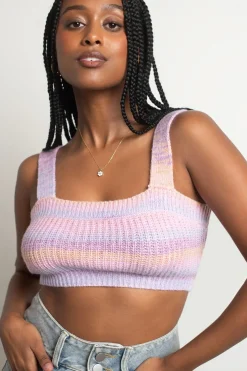Tobi Sweet Pie Crop Top - Lavender Multi