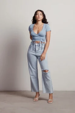 Tobi Sweetie Crop Top - Blue