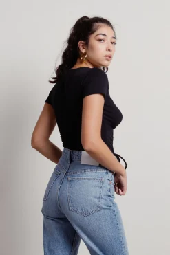 Tobi Sweetie Crop Top - Blue