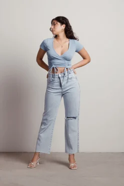 Tobi Sweetie Crop Top - Blue