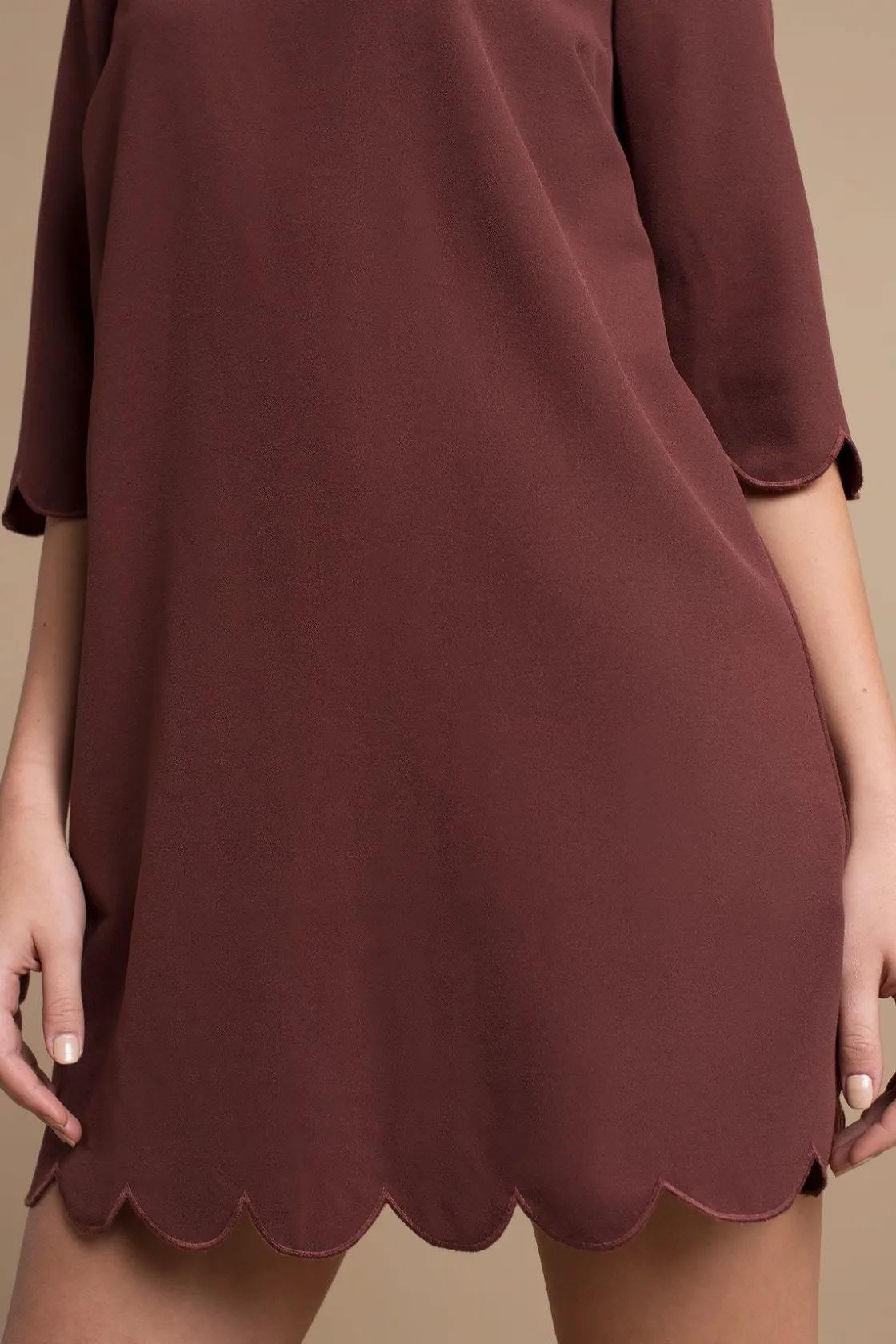 Tobi Sweetly Scalloped Shift Dress