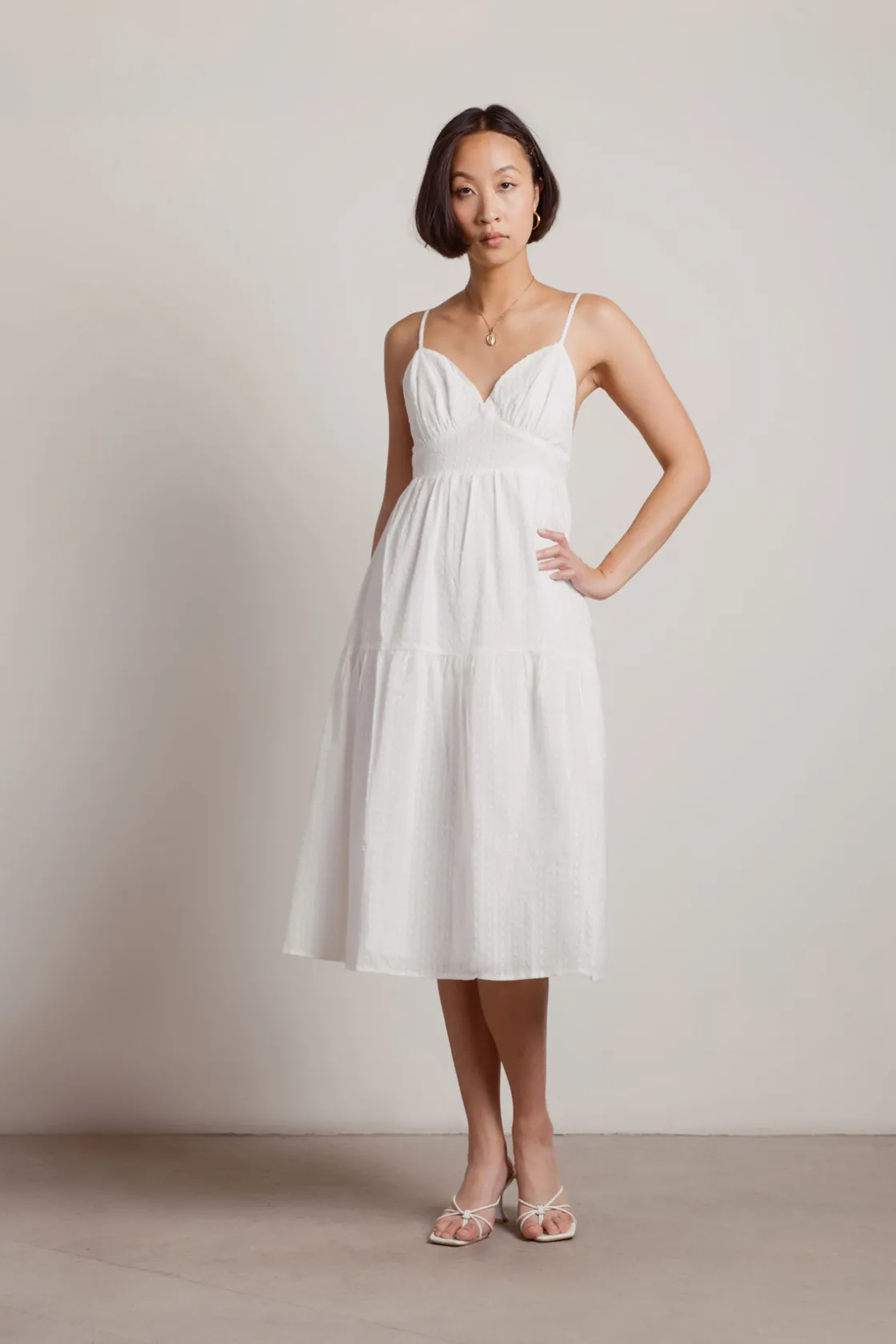 Tobi Sweetness Open Back Tiered Midi Dress -