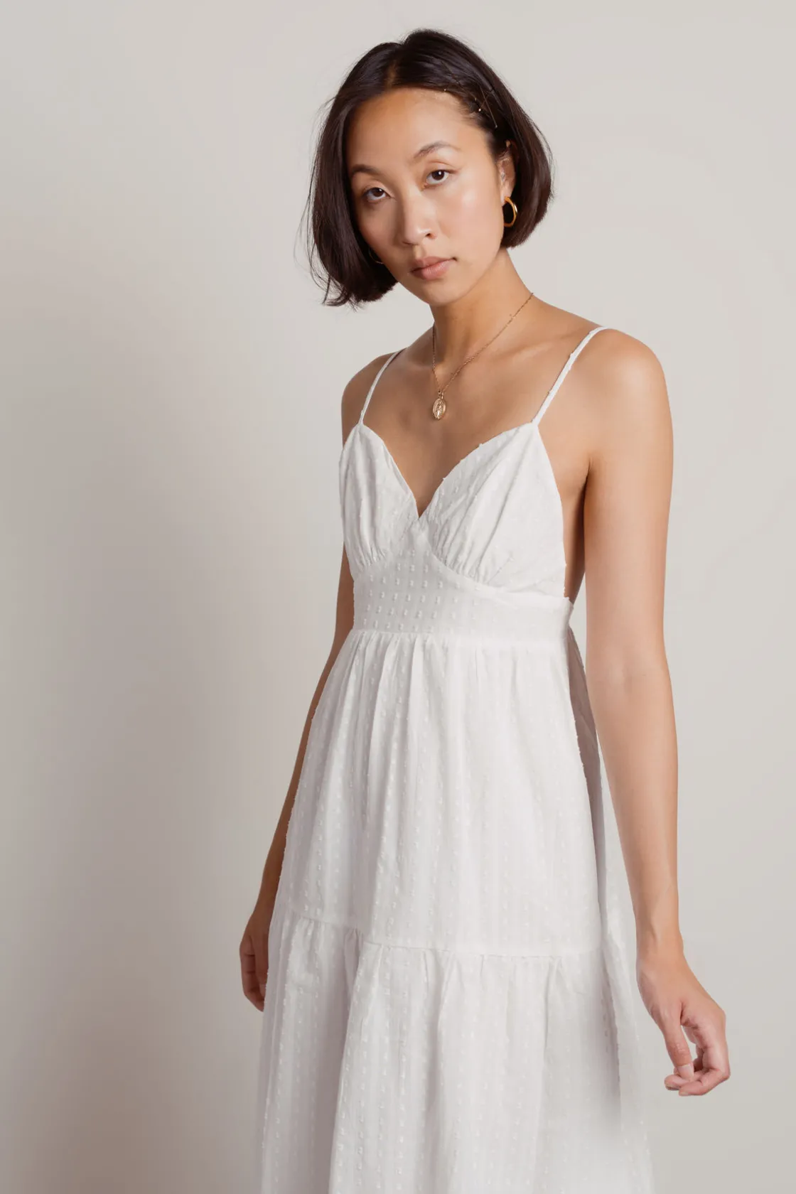 Tobi Sweetness Open Back Tiered Midi Dress -