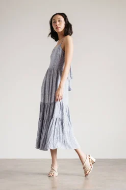 Tobi Swing By Floral Tiered Midi Dress -