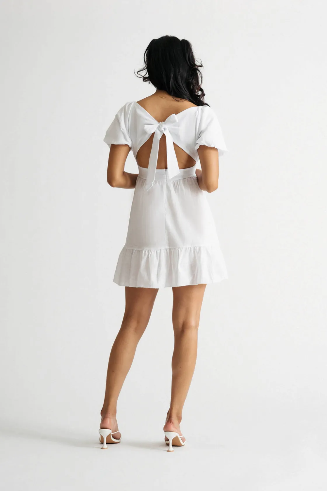 Tobi Syrah Puff Sleeve Skater Mini Dress -