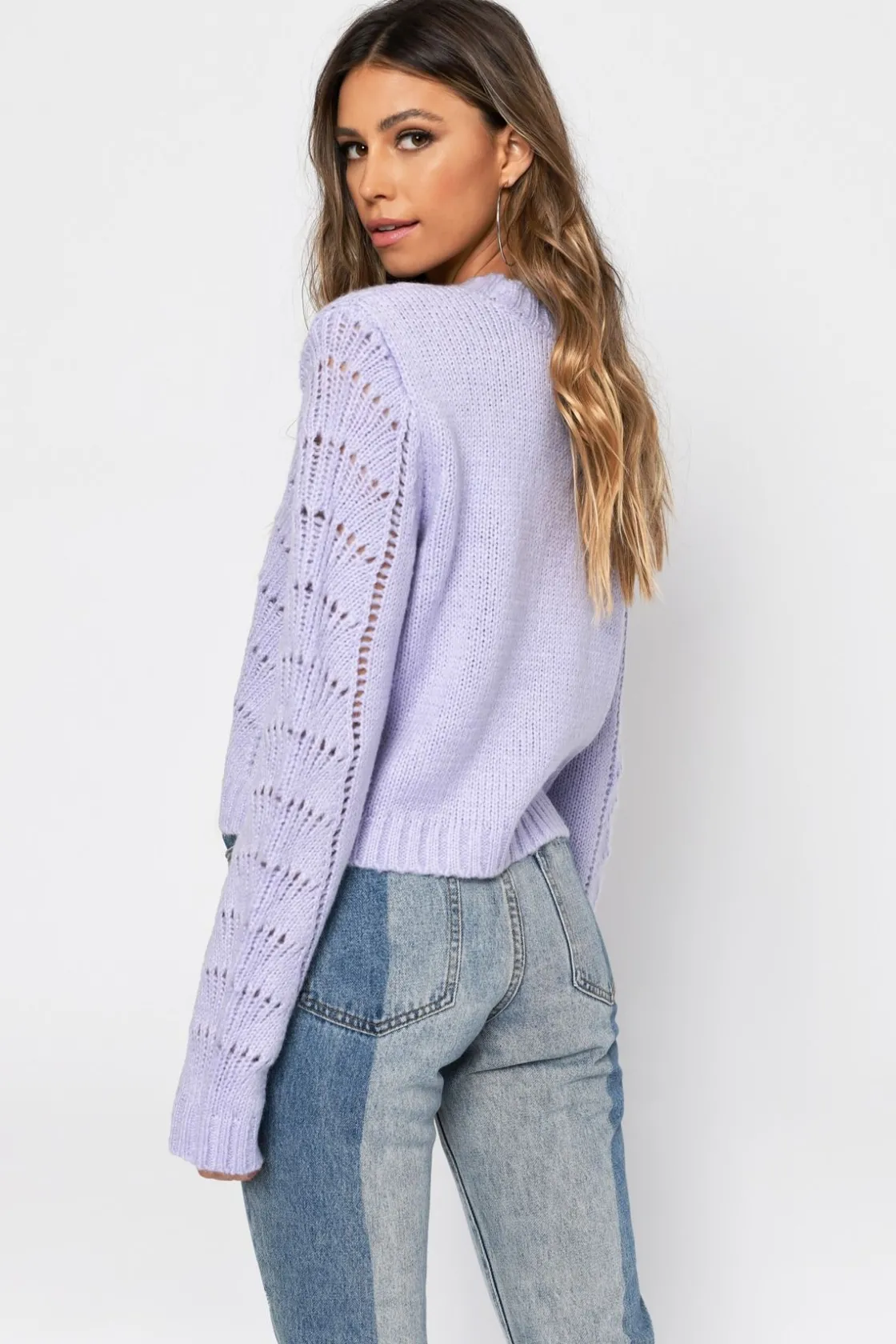 Tobi Take It Easy Knit Sweater - Lavender