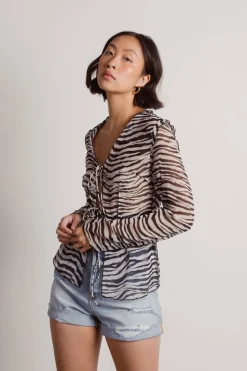 Tobi Take Me Out Again Front Tie Blouse -