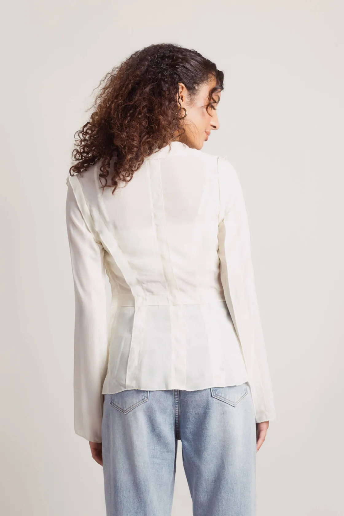 Tobi Take Me Out Open Front Blouse - White