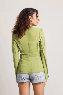 Tobi Take Me Out Open Front Blouse - White
