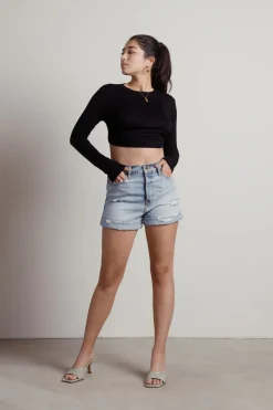 Tobi Tamago Crop Top - Black