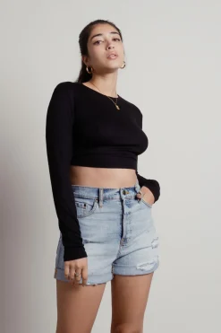Tobi Tamago Crop Top - Black