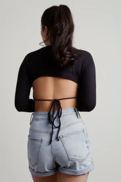 Tobi Tamago Crop Top - Black