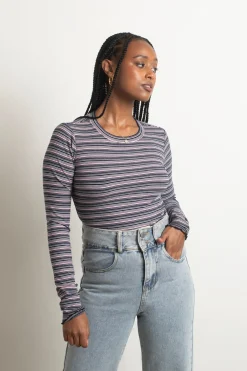 Tobi Tasha Stripe Top - White Multi