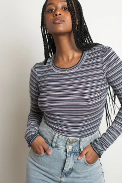 Tobi Tasha Stripe Top - White Multi