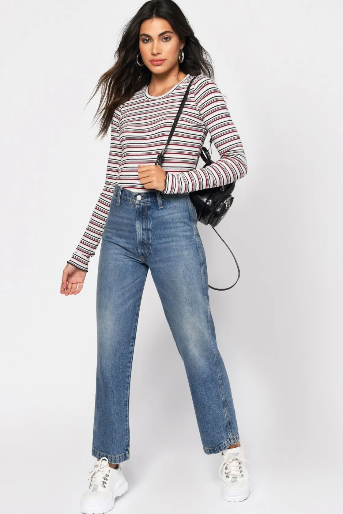 Tobi Tasha Stripe Top - White Multi