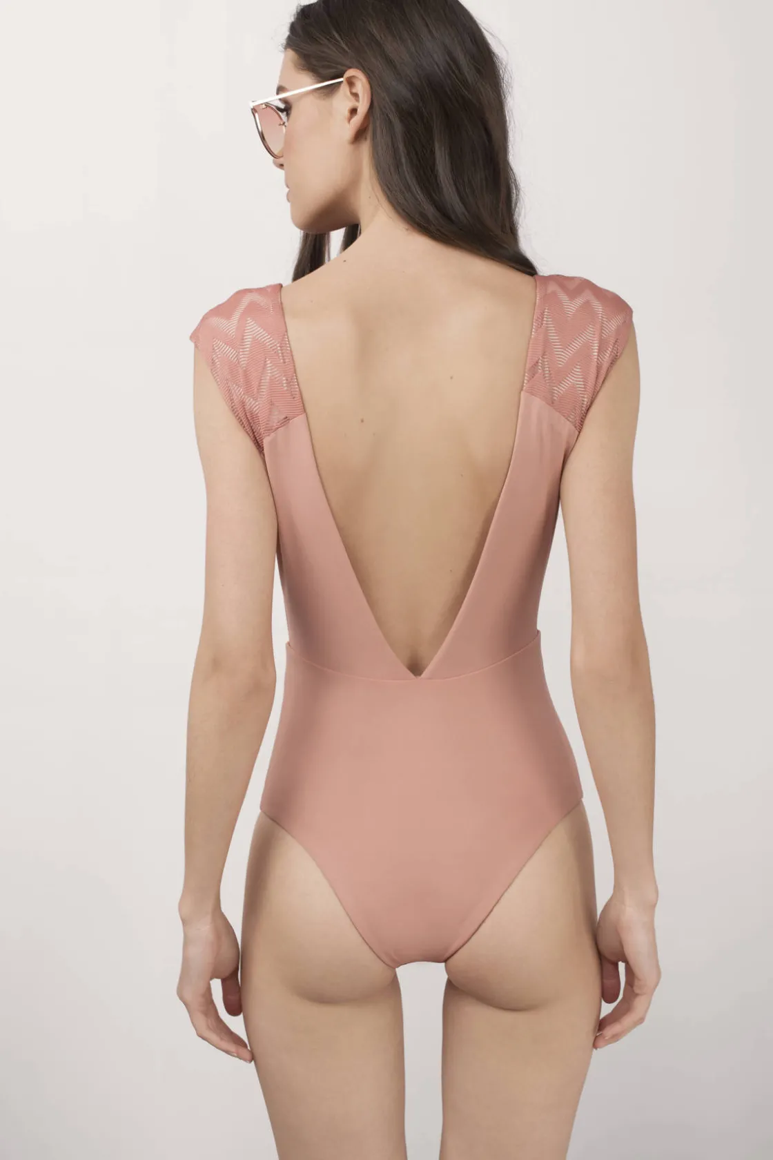 Tobi Tavik Swimwear Eden Plunging One Piece Swimsuit -