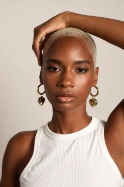 Tobi Te Amo Heart Charm Earrings -