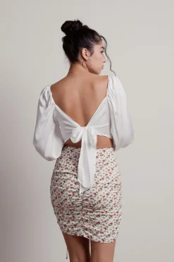 Tobi Tea Time Back Tie Bustier Crop Top