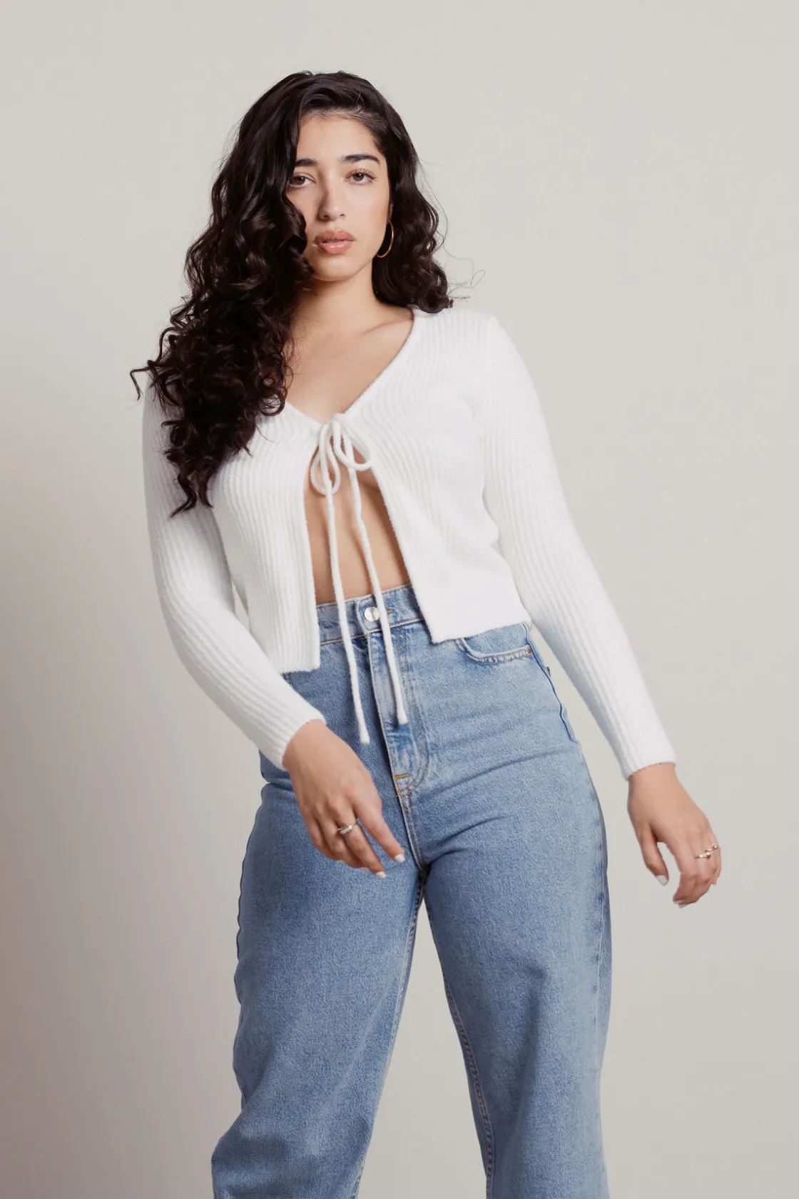 Tobi Tease Me Front Tie Cardigan -