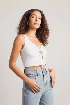 Tobi Tell Me It All Crop Top - Ivory