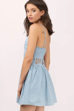 Tobi The Jetset Diaries Jasmina Embroidered Skater Mini Dress -