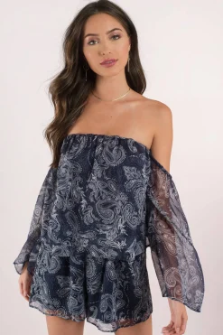 Tobi The Jetset Diaries Off The Shoulder Romper -