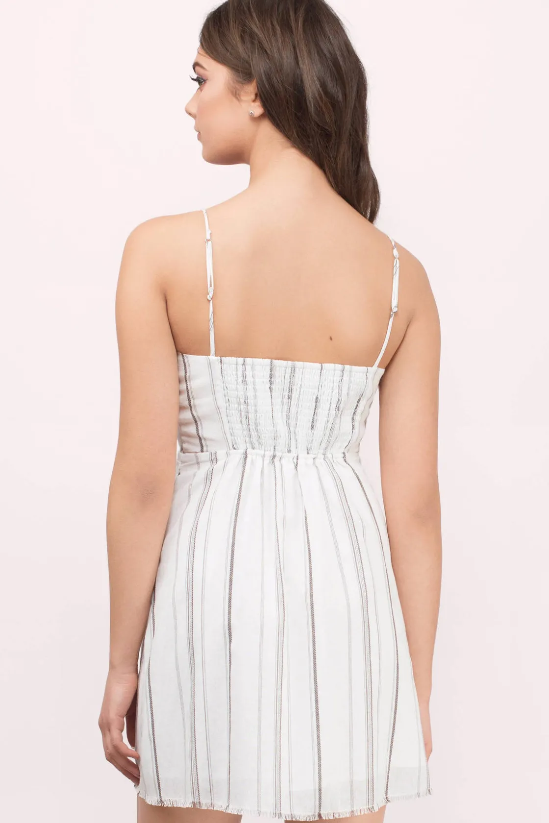 Tobi The Jetset Diaries Raya Stripe Skater Mini Dress -