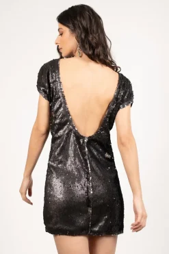 Tobi The Light Is Coming Sequin Open Back Mini Dress - Copper