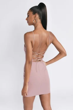 Tobi The Lowdown Open Back Bodycon Mini Dress - Rose