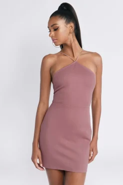 Tobi The Lowdown Open Back Bodycon Mini Dress - Rose