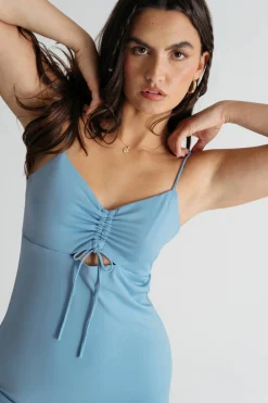 Tobi These Days Keyhole Backless Mini Dress - Blue