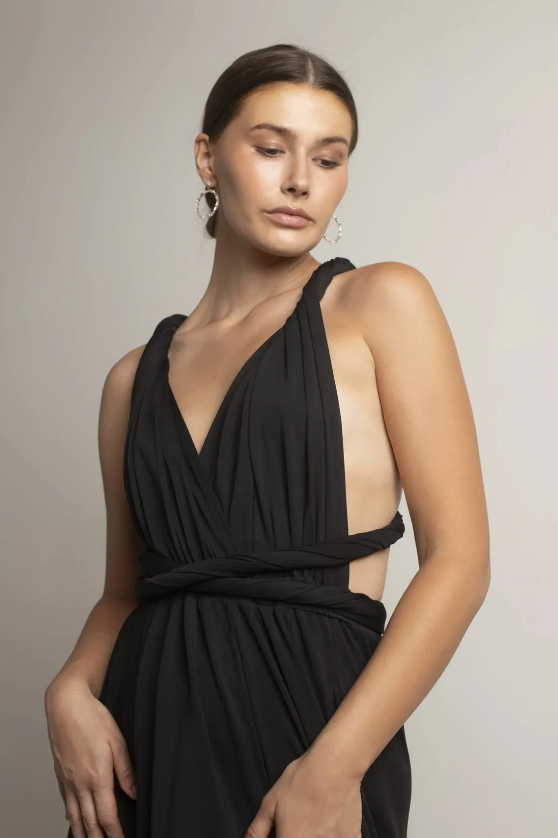 Tobi Think It Through Multiway High Slit Maxi Dress - Hunter Green
