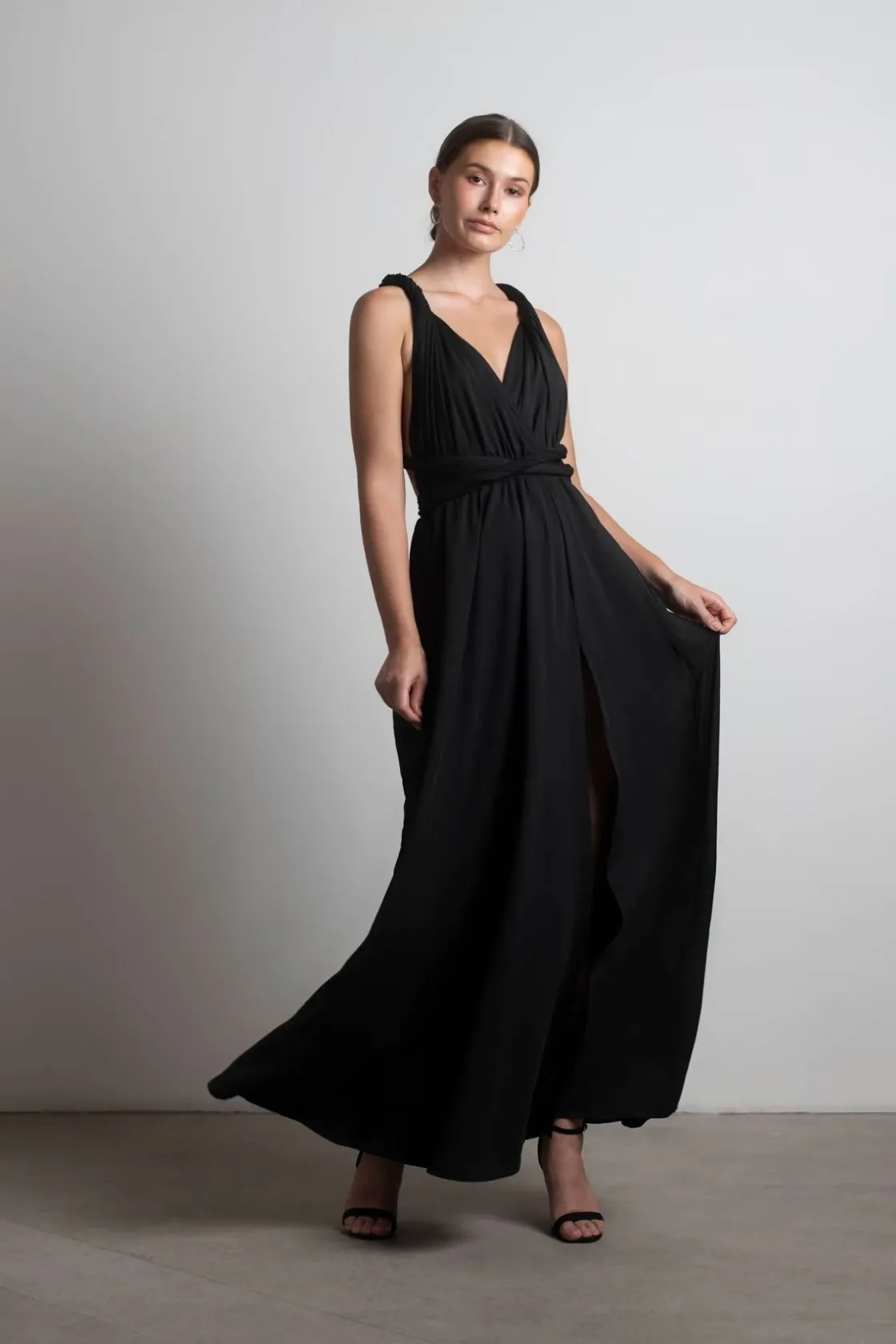 Tobi Think It Through Multiway High Slit Maxi Dress - Hunter Green