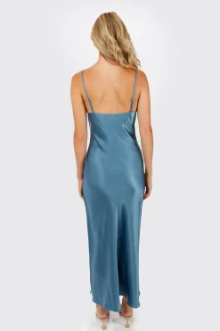 Tobi This Moment Satin Cowl Neck Maxi Dress - Terracotta