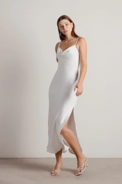 Tobi This Moment Satin Cowl Neck Maxi Dress - Terracotta