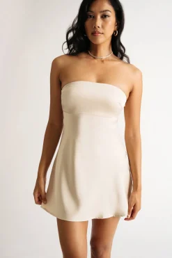 Tobi Time To Deliver Satin Skater Mini Dress