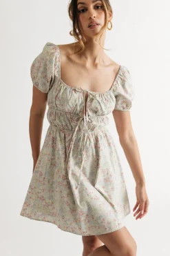 Tobi Timeless Love Floral Skater Mini Dress - Blue