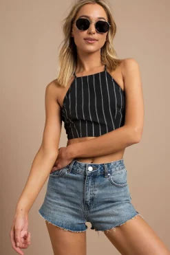 Tobi Tinesha Crop Top - Blue And White