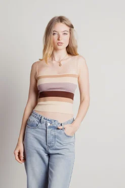 Tobi Tip Off Stripe Top -