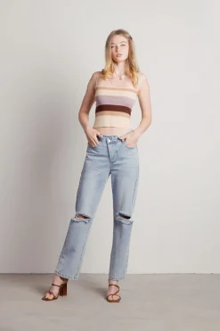 Tobi Tip Off Stripe Top -