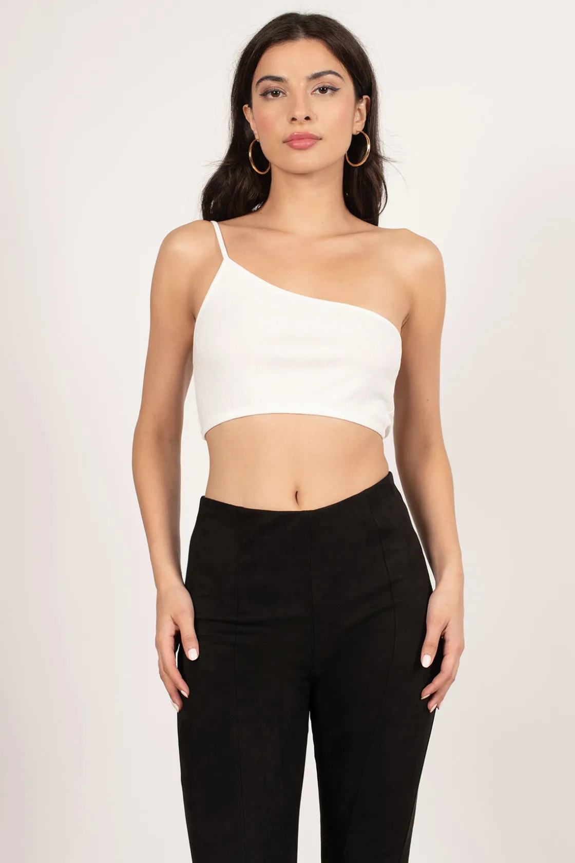 Tobi To The Side Crop Top - White